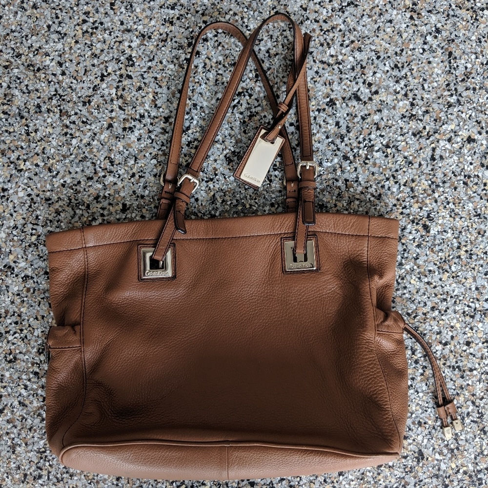 Calvin Klein tan purse tote
